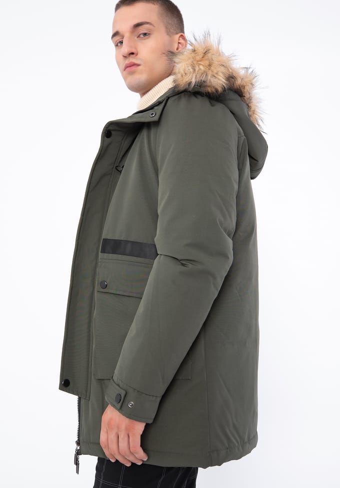 Wittchen Heren Geïsoleerde Jas, Recht, Groen, Polyester