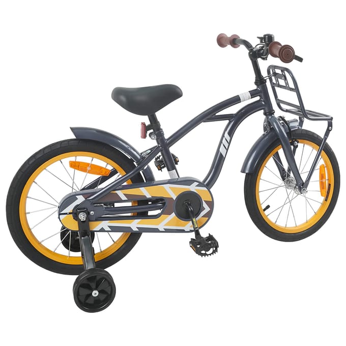 vidaXL - Kinderfiets - 16 - Inch - voor - 4-6 - jaar - oud - Donkergrijs