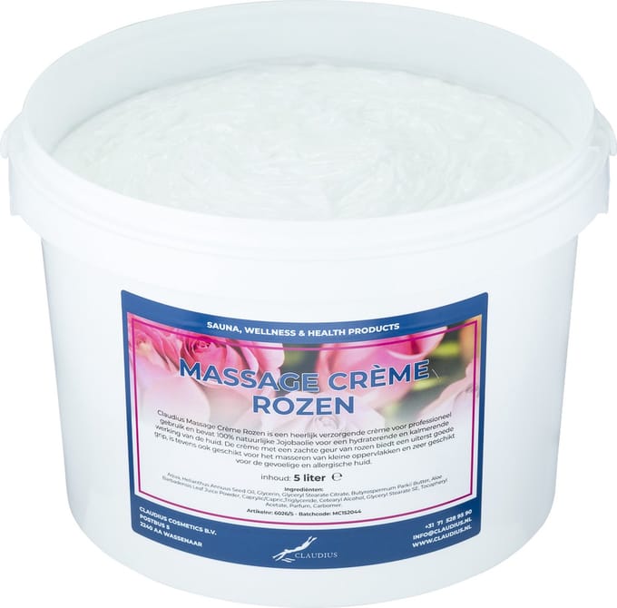 Claudius Massagecrème Rozen 5 liter