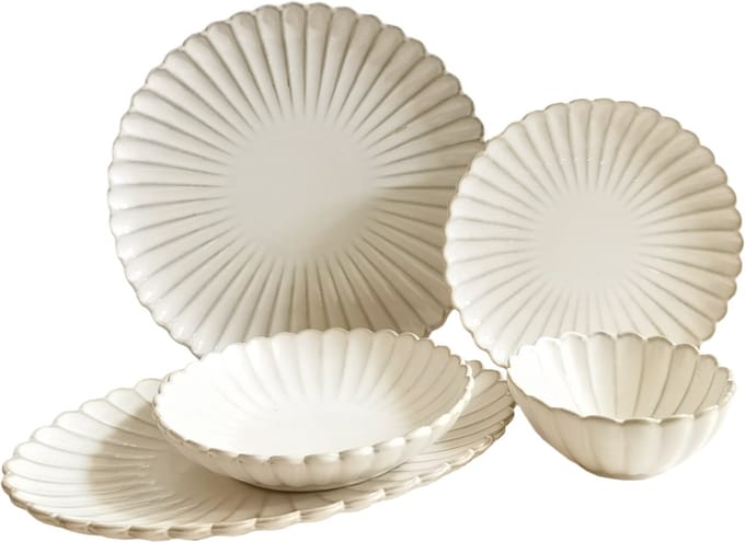 Bricard Paris - Porseleinen Dinner Set - Serviesset - 25-delig - 6-Persoons - Wit