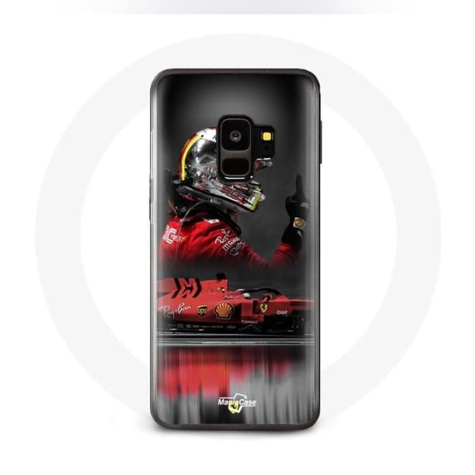 Case voor Samsung Galaxy S9 Formule 1 Sebastian Vettel F1 Racing Driver Rood rood