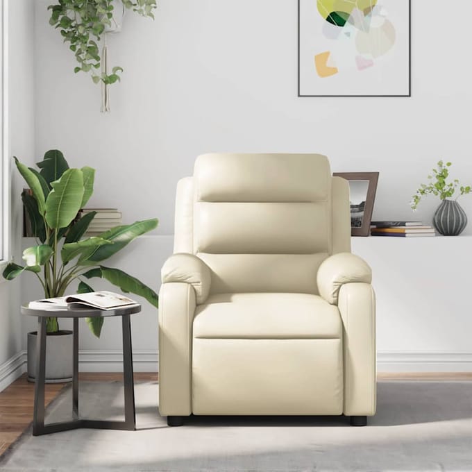 vidaXL - Massagestoel - verstelbaar - kunstleer - crème