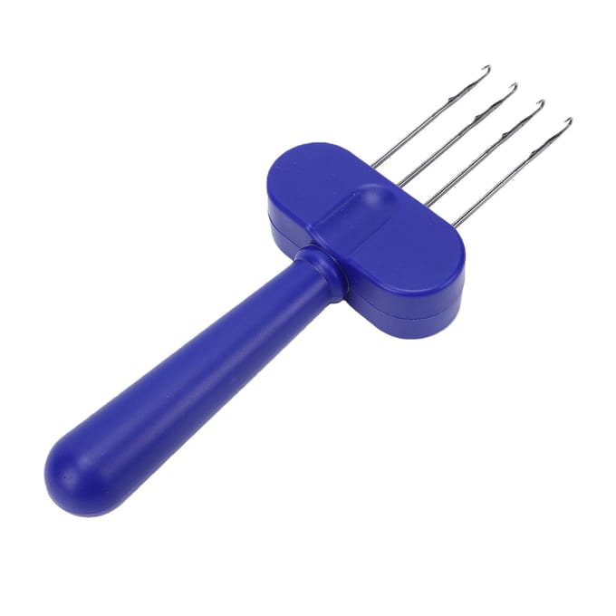 Outil de Tricot de Cordon à 4 Crochets Tresseur de Cordon Outil de Loisirs Créatifs Portable Crochet Crochet d'Agrafe Multifonctionnel Bleu bleu