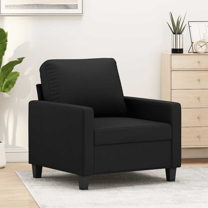 vidaXL - Fauteuil - 60 - cm - kunstleer - zwart