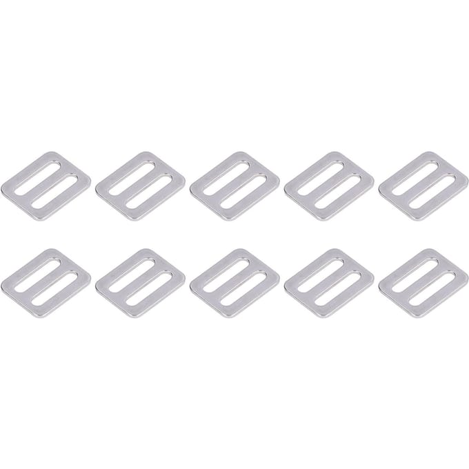 Lot de 10 attaches à boucle réglables en acier inoxydable 316 pour sangles de collier white