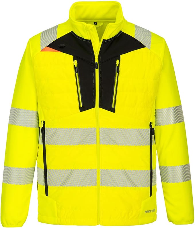 Portwest DX4 Hi-Vis Hybride Baffle Jack DX473 - Geel/Zwart - L
