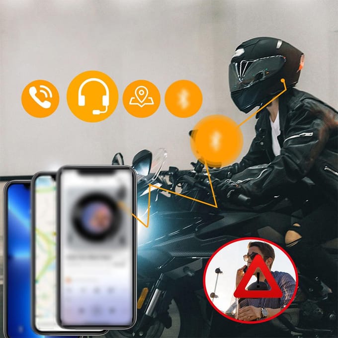 Motorhelm BT Headset Handsfree luidspreker Motorheadset met Song Call Control, zwart