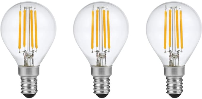 SPL E14 LED Lamp 4W Dimbaar - CRI 90 - Extra Warm Wit - 2200K - LED Filament Globe G45 - Vervangt 28W - 3 Stuks