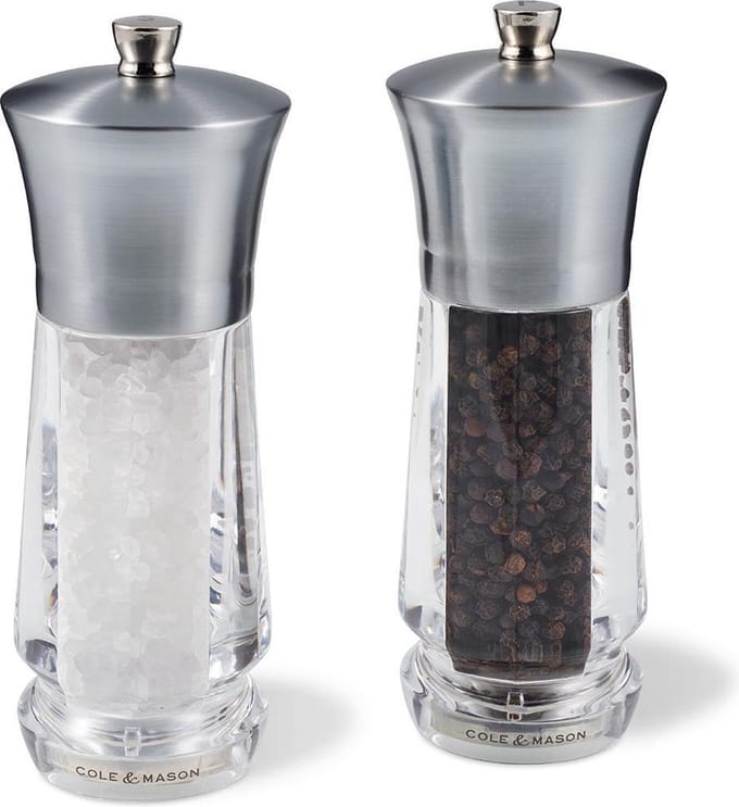 Cole & Mason Precision Exford Peper- & Zoutmolenset - 16,5cm - Nikkel/Acryl