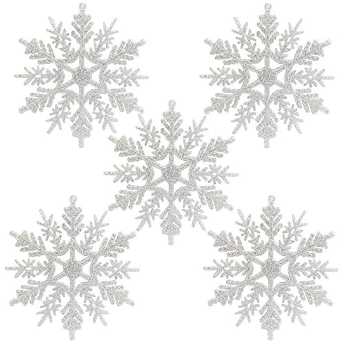24 sneeuwvlokken kerstdecoratie voor kerstboom