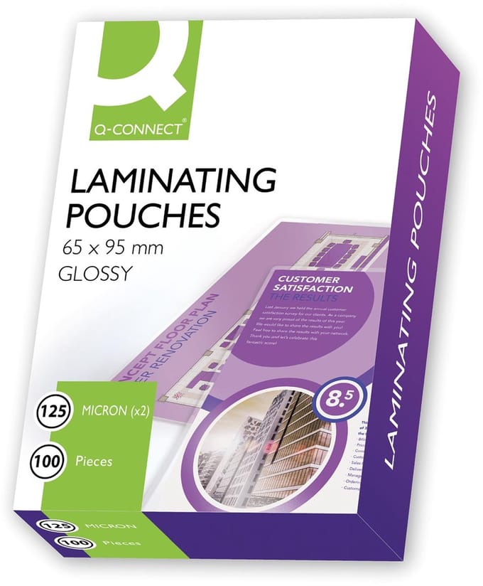 Q-CONNECT lamineeretui 2x 125 micron 65x95mm 100 stuks