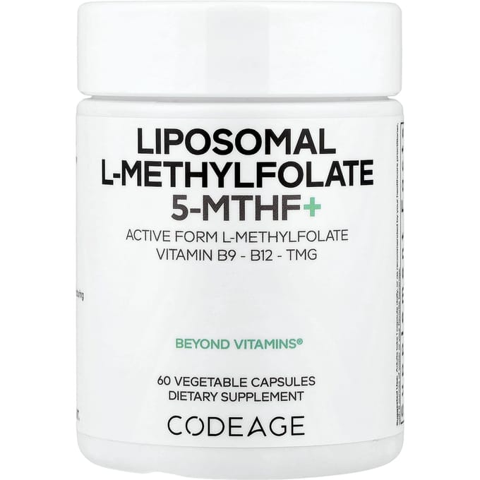 Codeage, Liposomale L-Methylfolaat 5-MTHF+, 60 Plantaardige Capsules