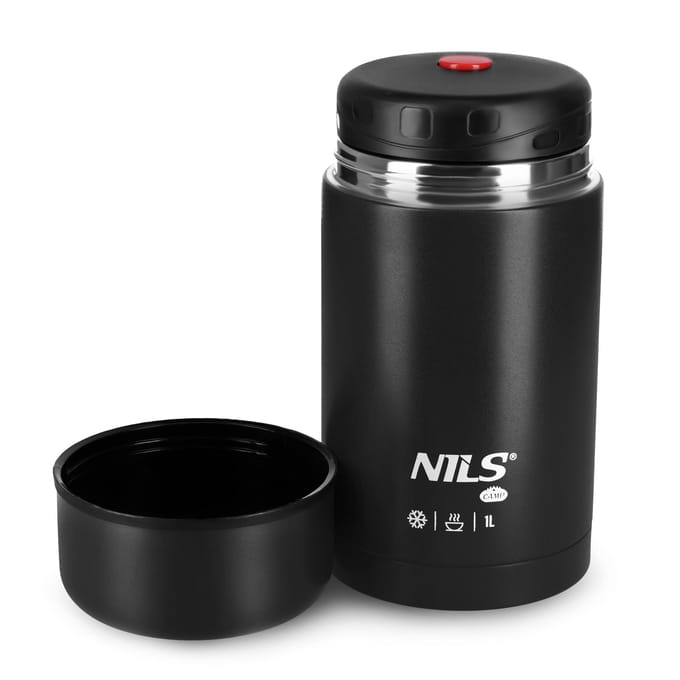 Nils Thermos Lunchbox RVS Dubbelwandig 1000ml Zwart