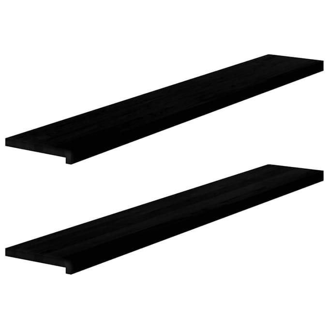 vidaXL Vensterbanken 2 st 160x30x2 cm massief eikenhout bruin-zwart