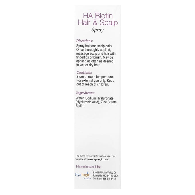 Ha Biotine Haar & Hoofdhuid Spray, 4 Fl Oz (118 ml) white