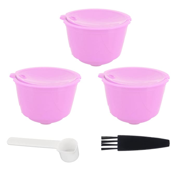 Herbruikbare Capsules Set Navulbare Koffiefilter Cup Pod voor DOLCE GUSTO Koffiemachine(Paars 3 paars