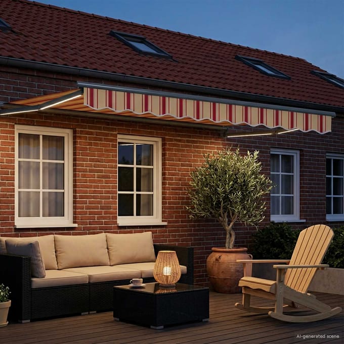 vidaXL - Elektrisch - Uitschuifbare - Zonneluifel - Multikleur - 3 - x - 2,5 - m