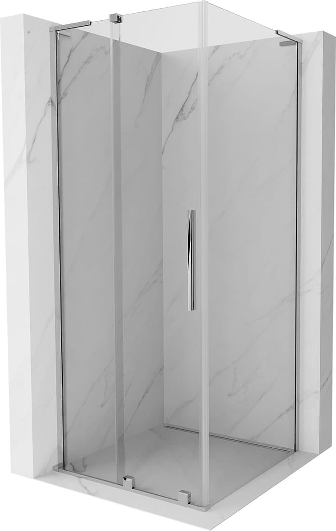 Mexen Velar L douchecabine schuifdeur 100 x 100 , transparant, chroom - 871-100-100-03-01