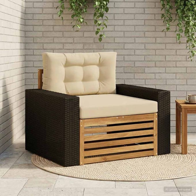 vidaXL - Buiten - Midden - Sofa - Naturel