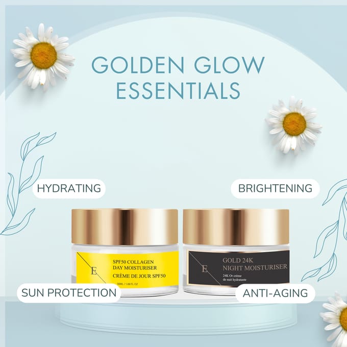 SPF50 COLLAGENE DAGCRÈME 50ML + ANTI-RIMPEL Nacht HYDRATANT 24K GOUD - 50ml