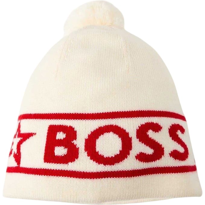 Boss Gebreide uniseks muts voor volwassenen (Wit)