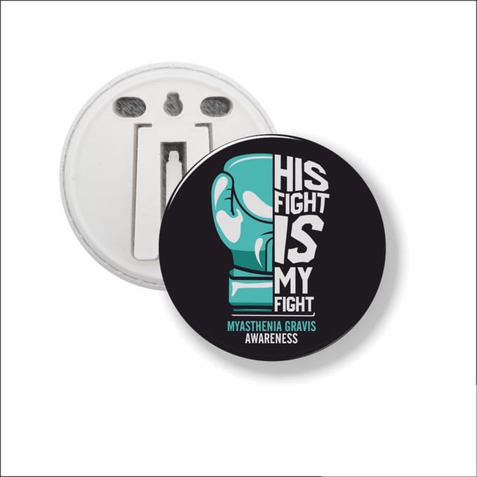 Button Met Clip 58 MM - Myasthenia Gravis Awareness