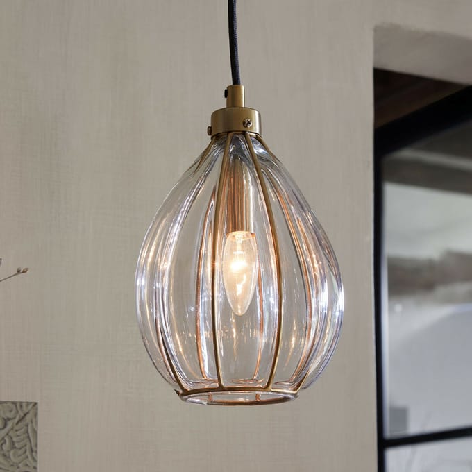 LOBERON Hanglamp Velunas messing/helder