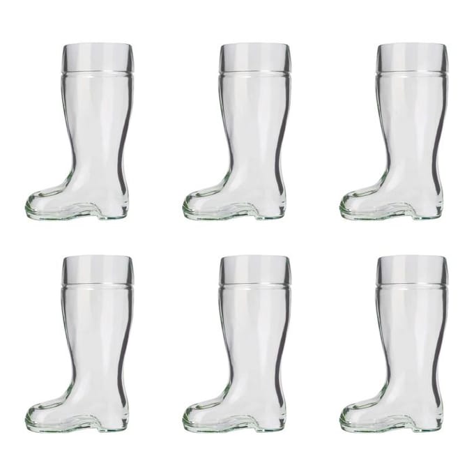 Verres à bière botte (set) - ICH-ZAPFE - Set 6 x 0,5 L - Verre artisanal - 6 pièces