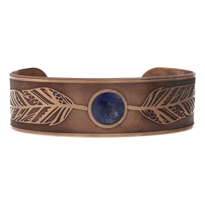 Armband Native Art – Donker Blauw – Brons – Resin Art