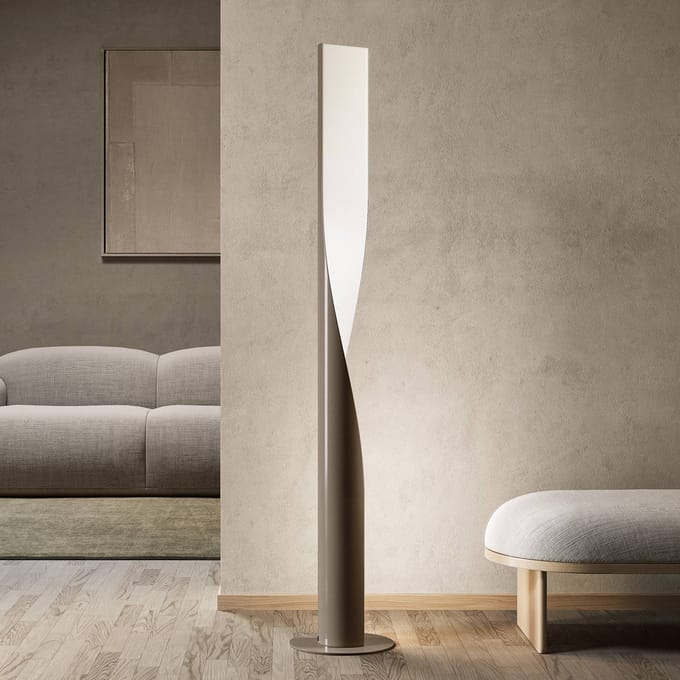 kdln LED vloerlamp Evita, grijs, hoogte 190 cm, dimbaar