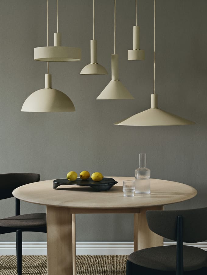 Ferm Living Bevel tafel rond - beuken, wit geolied