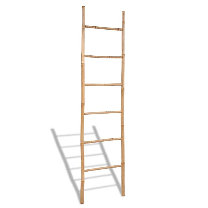 vidaXL - Handdoekenladder - met - 6 - sporten - bamboe