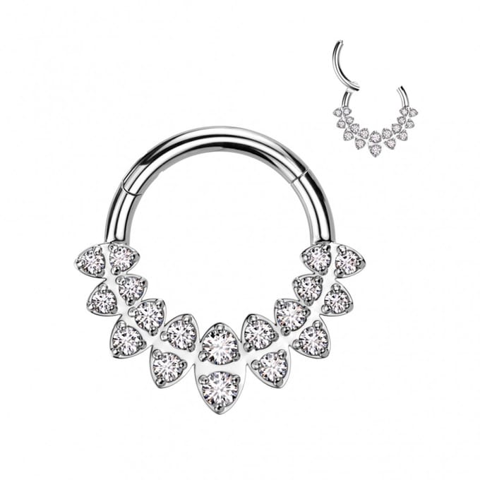 Piercing PVD Marquise rond 1.2x10 - zilver - LMPiercings