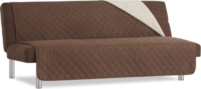 Duo Click Clack - Bankbeschermer zonder armleuningen - 200cm breed - Bruin - Twee kanten te gebruiken