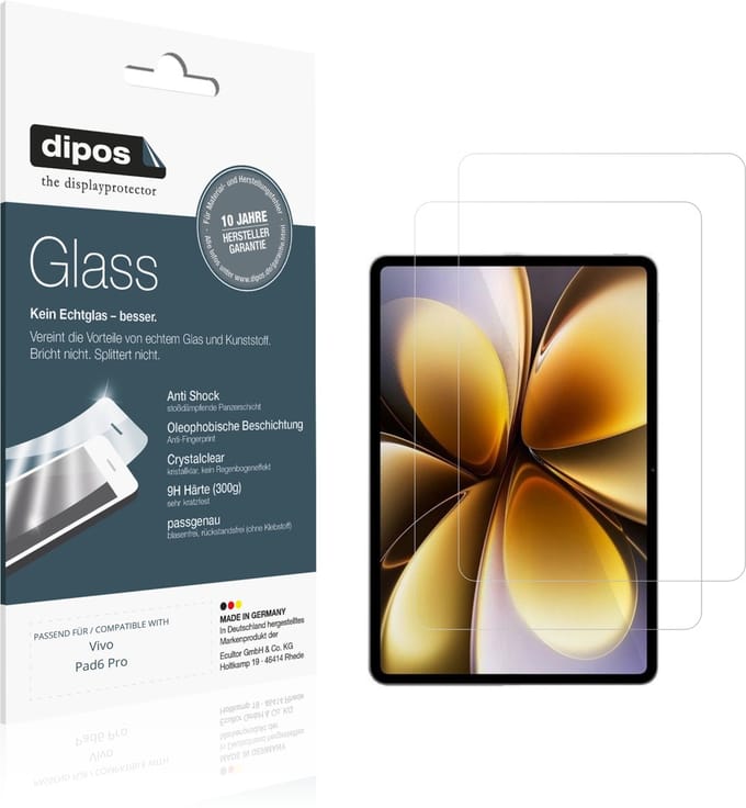 dipos – 2x Pantserfolie geschikt voor Vivo Pad6 Pro | 9H Screenprotector