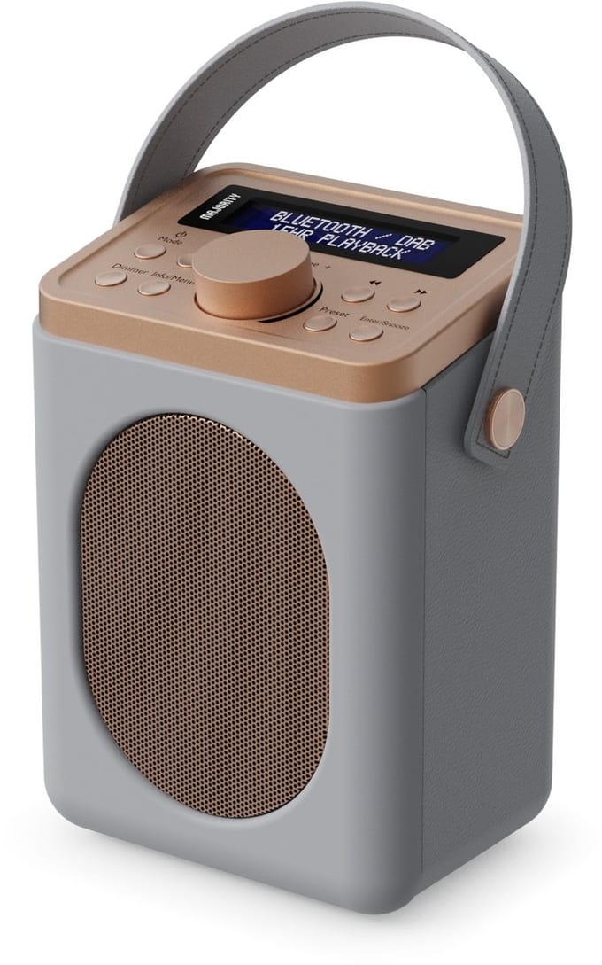 Majority Little Shelford - Draagbare Radio - DAB+/FM - Bluetooth - Dubbele Wekker - Mono - Grijs