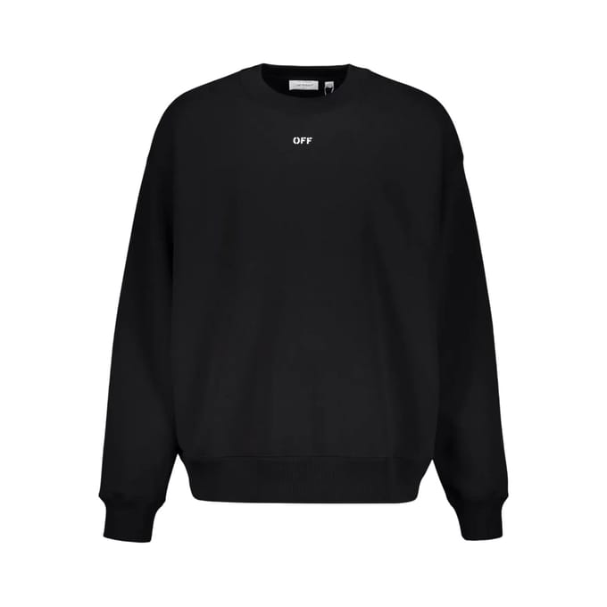 Off White Volwassen uniseks Sweatshirt met Diagonale Streep Oversized (Zwart, Wit)