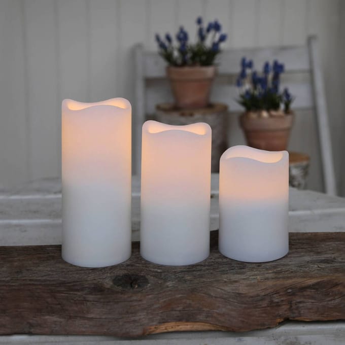 STAR TRADING Set van drie LED kaarsen voor buitenshuis