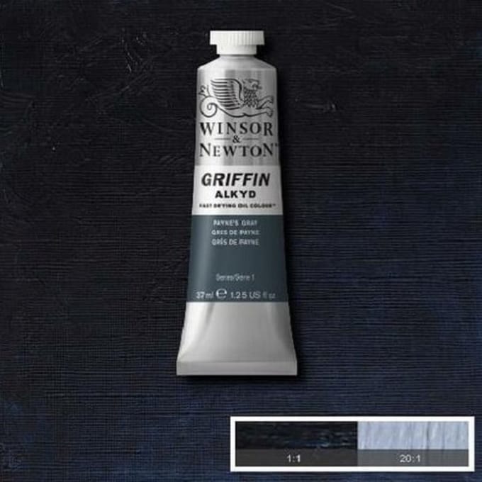 Winsor & Newton Griffin Alkyd Olieverf 37ML Paynes Grey 465