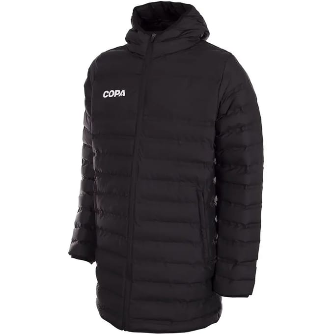 COPA - Lange Gewatteerde Jas met Capuchon - Heren - Zwart - S