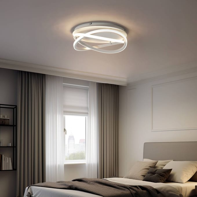 Lucande LED plafondlamp Aldric, wit, aluminium, Ø 45 cm