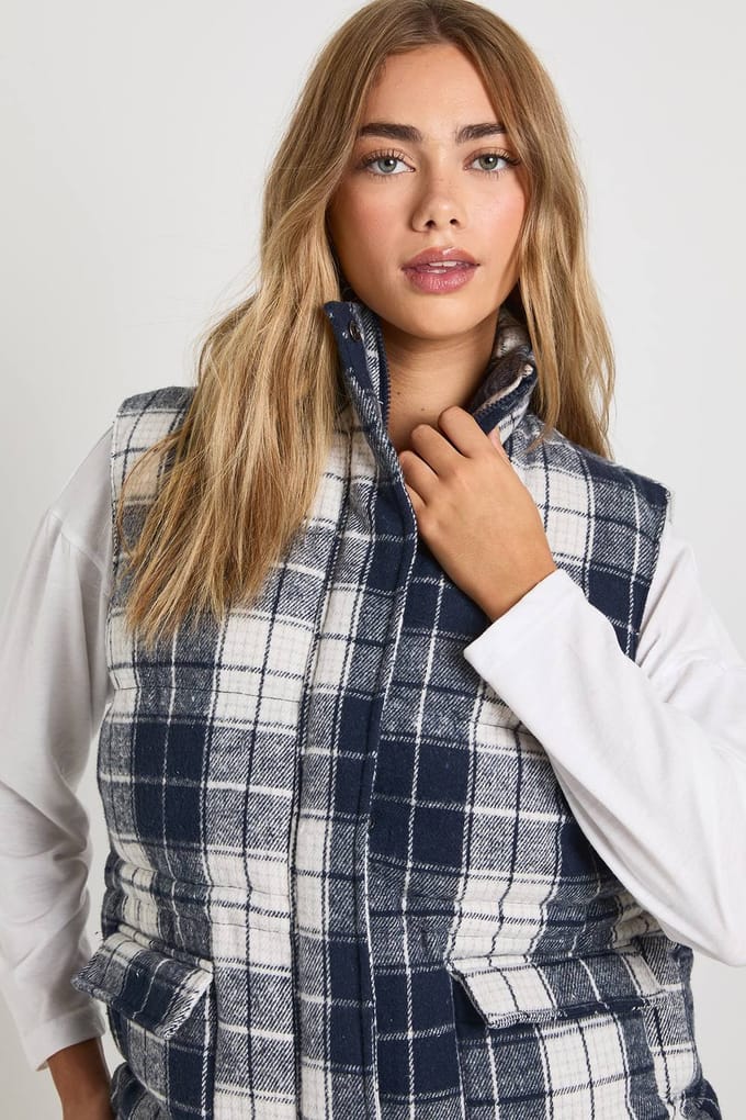 boohoo Dames Bekijk Oversized Puffer Gillet | Navy | Maat: 8