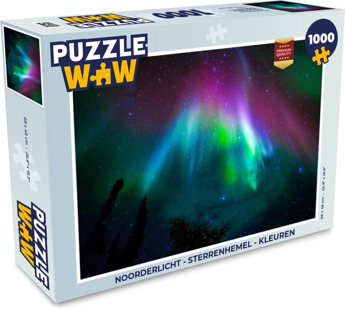 Puzzel Noorderlicht - Sterrenhemel - Kleuren - Legpuzzel - Puzzel 1000 stukjes volwassenen