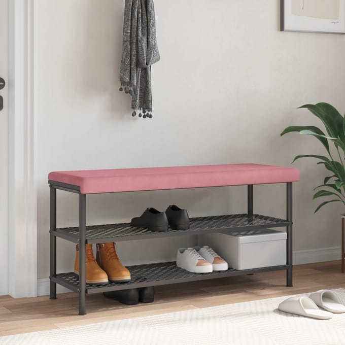 vidaXL - Bankkussen - fluweel - Roze - Diepte - 35 - cm