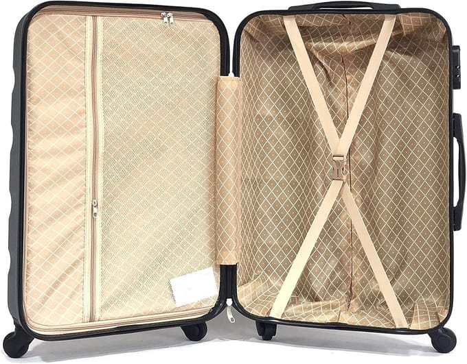 Stevige Reiskoffer 65 cm met Handige Make-up Tas