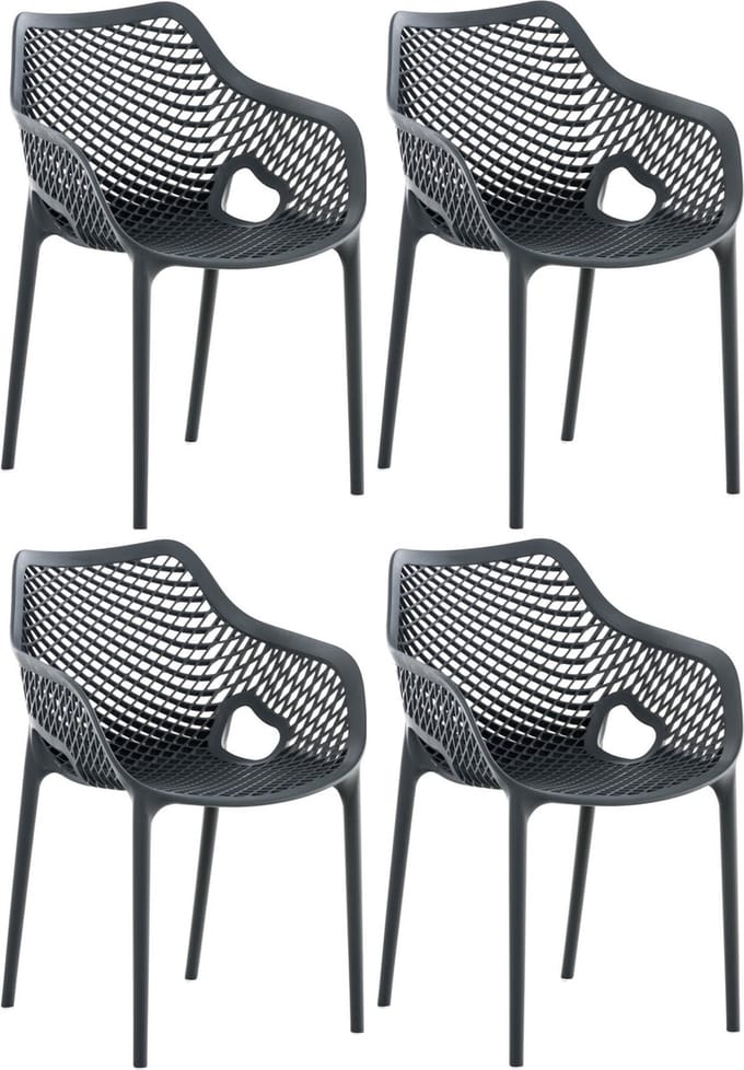 CLP Air XL Set van 4 Stapelstoelen - donkergrijs