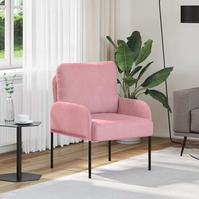 vidaXL - Banken - met - kussen - 55cm - Roze - Multiplex