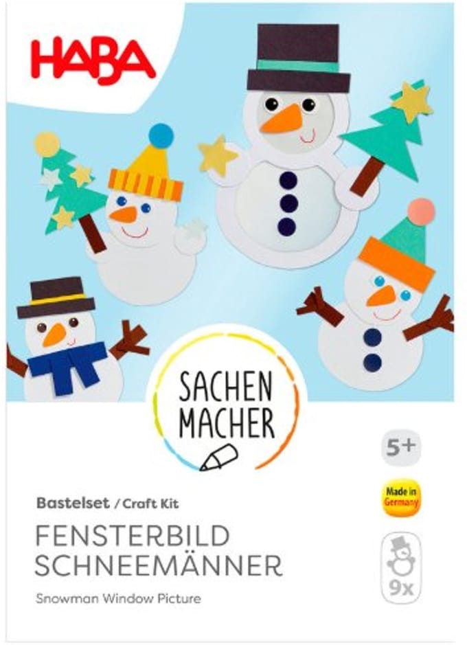 Haba knutselpakketje Raamplakkers sneeuwmannen - 5+