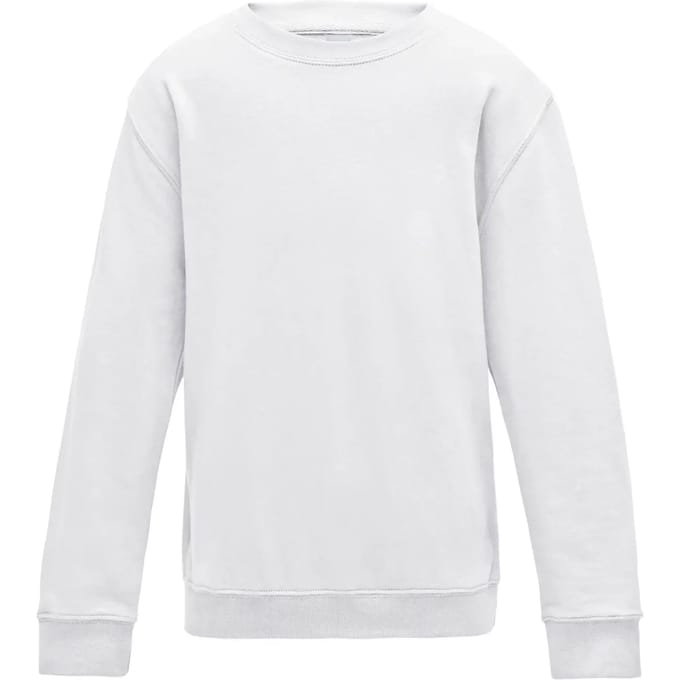 Just Hoods - AWDis Sweat Kinder - Arctic White maat 7/8 (M)