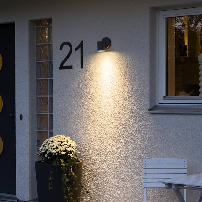 Konstsmide Modena - Wandspot neerw XL 12cm - 230V - GU10 - matzwart